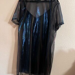 Forever 21 Black and Blue Sheer Mini Dress